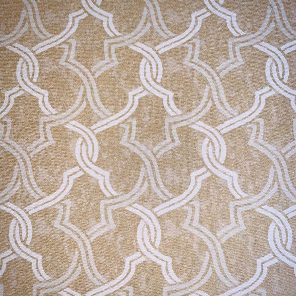 7+ Yds P Kaufmann Waverly Gray Ivory Fretwork Geometric Lattice Trellis Fabric - Picture 5 of 5